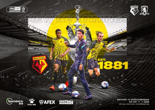 Watford V Middlesbrough Programme