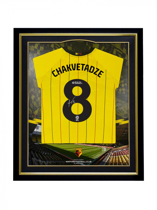 2024/25 CHAKVETADZE SIGNED FRAMED HOME SHIRT