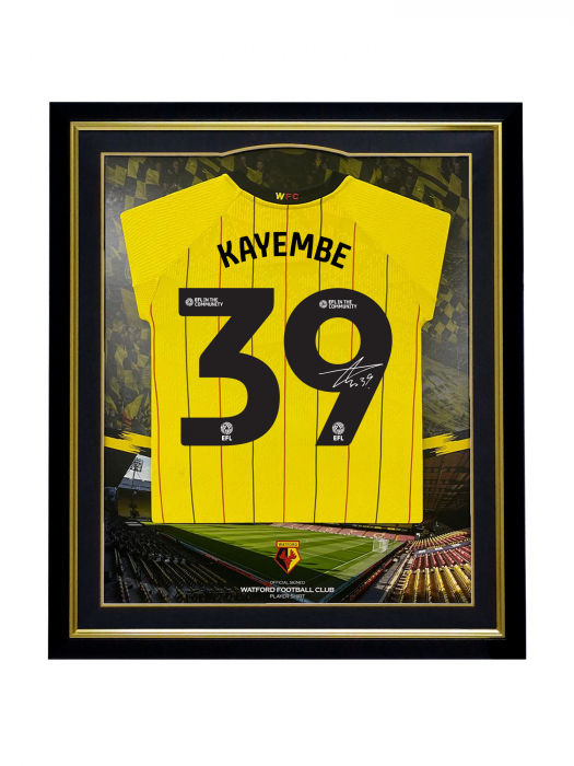 2024/25 KAYEMBE SIGNED FRAMED HOME SHIRT